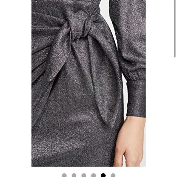 Yumi Kim Studio 54 Asymmetrical One Sleeve Mini Dress - Gun Metal Sparkle XXS - Picture 4 of 13